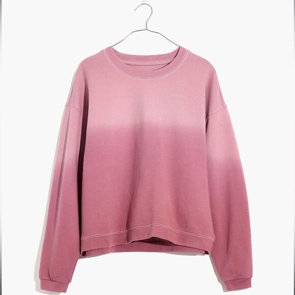 MADEWELL Dip-Dye (Re)sourced Cotton Swing Sweatshirt Mauve Pink Women’s Small - Picture 4 of 11